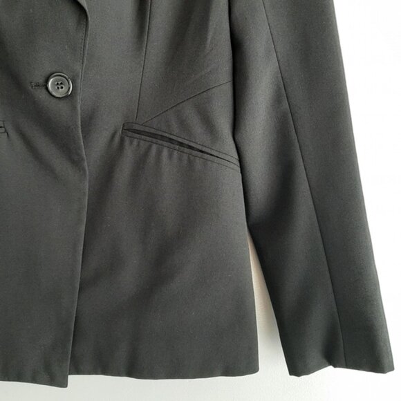 SANDRA ANGELOZZI Single Button Closure Classic Blazer Jacket Black Sz 4 - Picture 5 of 12